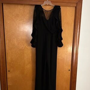 Adrianna Papell Black Long Sleeve  with Lace